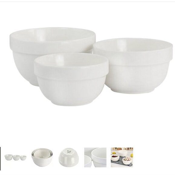 Martha Stewart White Mixing Bowl Set - Picture 1 of 10